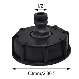 HEZUNHZ 2 Pcs IBC Tank Adapter,IBC Connector S60x6 to 4 Water Pipe Tap Cap Joint 1/2" Course Threaded Storage Tank Cover Tap Water Butt Storage Tank Hose Fitting Parts