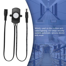 Infrared Motion Sensor Switch DC 6V-24V, Motion Sensor Automatic Switch PIR Motion Sensor Detector Switch for LED Strip Light Indoor Detection Area (Black)