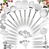 Stainless Steel Kitchen Utensil Set- Fungun 28 Pcs Cooking Nonstick