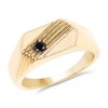 14K Yellow Gold Plated 0.12 Carat Genuine Black Diamond .925