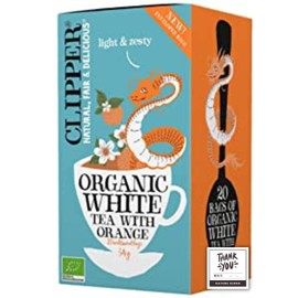 Clipper Organic White Tea Orange 20P Organic White Tea With Orange 20P Nature Kiosk With Open Date Label