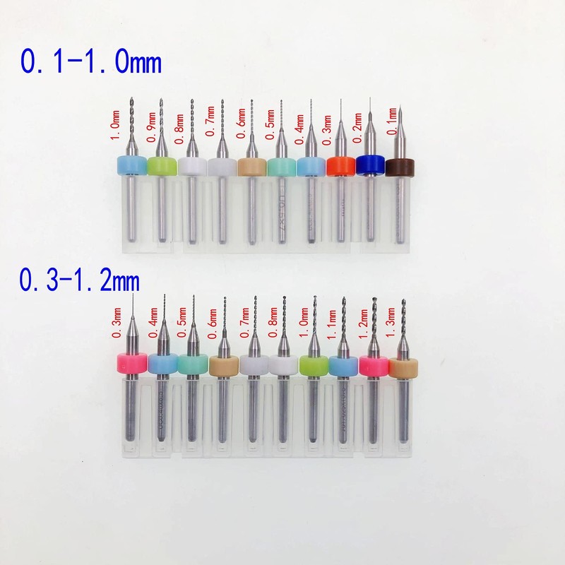 JZK 20 x PCB drill bits 0.1-1.0mm, 0.3-1.2mm micro drill