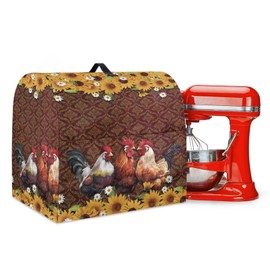Yatixapu Mixer Cover for Kitchen Aid Mixers, Sunflower Rooster Stand Mixer Cover Compatible with 4.5-5 Quart Stand Mixer with Pockets Kitchen Mixer Accessories Fits for Tilt Head and Bowl Lift