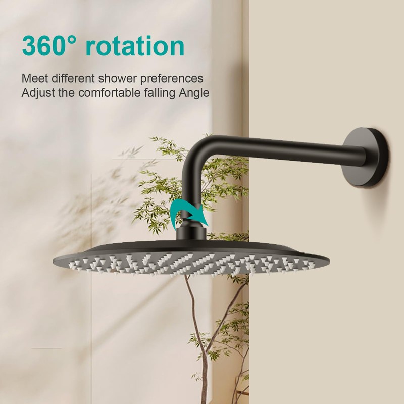 AULEEND 10 Inch Round Rain Shower head, High Flow Stainless