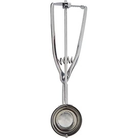 Fackelmann Eisportionierer, Eislöffel für Eiscreme, Eiskugelformer mit Kugel-Auswurf-Fuktion (Farbe: Silber), Menge: 1 Stück