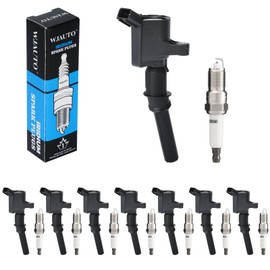 WJAUTO Set of 8 DG508 Ignition Coil Pack and Iridium Spark Plugs SP493 Compatible with Ford F-150 Expedition E-150 E-250 E-350 F-250 F-350 Mustang Lincoln Mercury 4.6L 5.4L 6.8L, OEM Replacement