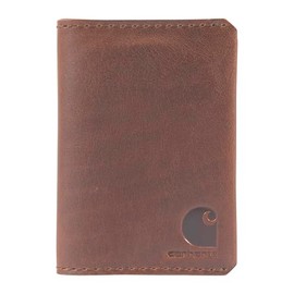 Carhartt Men's Craftsman Leather Wallets, Available in Multiple Styles and Colors, Brown (Front Pocket Bi-fold), One Size
