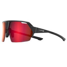 KAPVOE Polarized Cycling Sunglasses Sports Glasses with 2 Interchangeable Lenses UV400 Protection Men Women Bicycle Goggles MTB BMX Fishing Running Riding Golf Driving Bike Softball Baseball 01