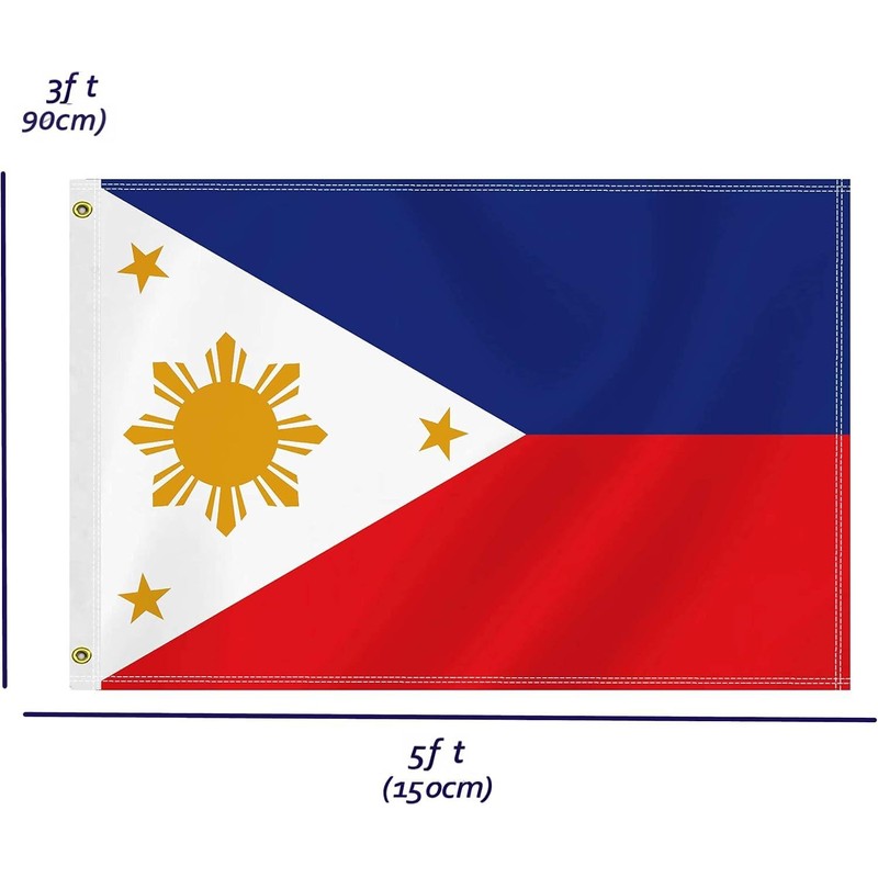 Philippines Flag 90 * 150 CM, Polyester Thickness, Fade Resistant,