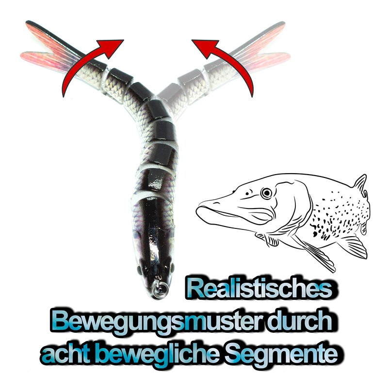 Wobbler Jerkbait 150 MM Rotauge fishing for PIKE BASS Zander