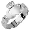 Ladies Silver Claddagh Ring with Trinity Band (9.25)