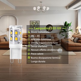 YUIIP G9 LED Bulbs, 2W Neutral White 4000K, Replacement for 20W-25W Halogen Bulbs, Not Dimmable, 360° Beam Angle, G9 Pin Base, AC220-240V, CRI>83, Energy-Saving LED Bulbs, Pack of 10