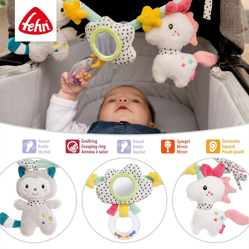 Fehn Garden Dream Pram Toy Attachment, 068429 Aiko & Yuki