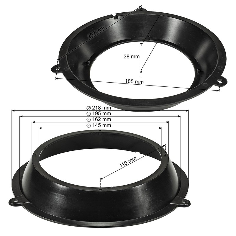 Front Door Speaker Adaptor Rings for Fiat Panda 2003-2012 –