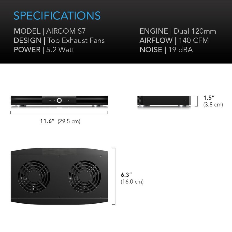 AC Infinity AIRCOM S7, Quiet Cooling Fan System 12" Top-Exhaust