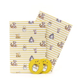 UK Greetings Wrapping Paper for Kids - Winnie The Pooh Birthday Gift, 2 Sheets & 2 Tags