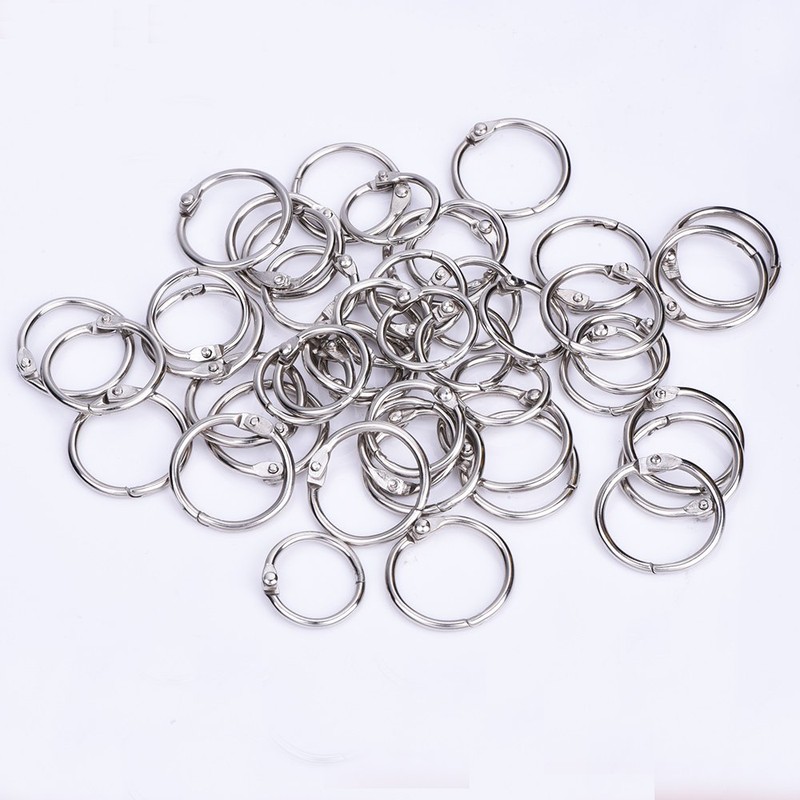 1" & 0.75" Bookbinding Rings Silver Pack of 100