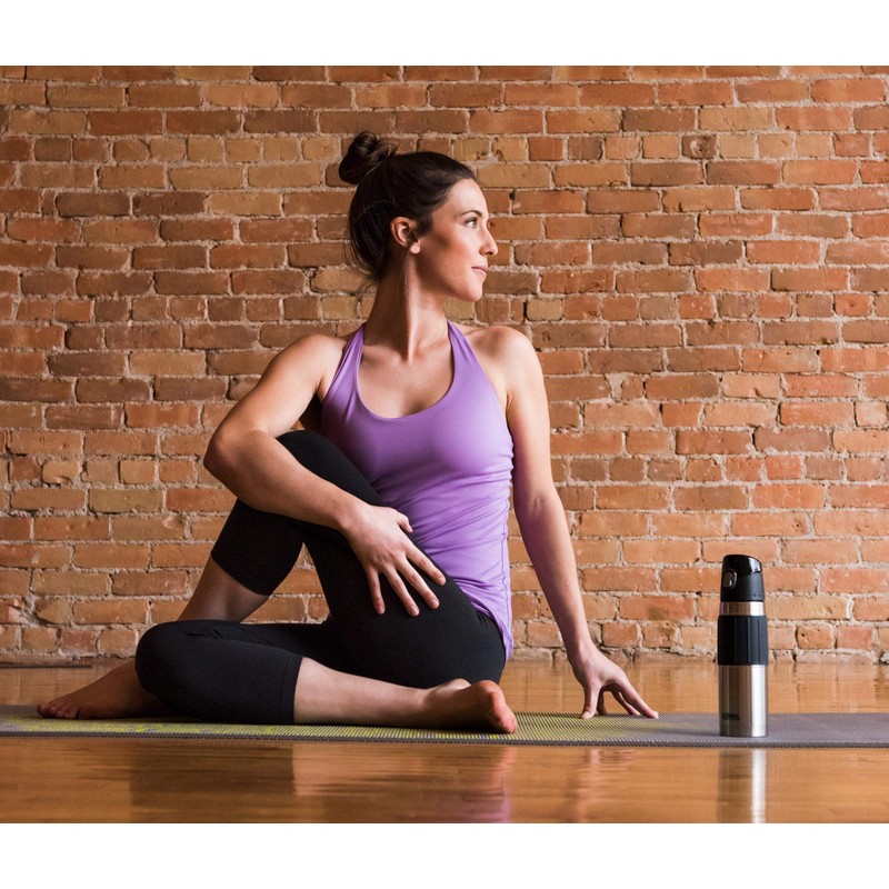 THERMOS Stainless Steel Hydration Bottle, 18 Ounce, Gray