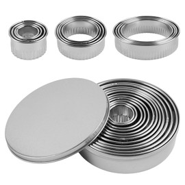 12 Stück Ringe Keksformen Edelstahl, Plätzchen Ausstecher Rund, Keksausstecher, Runde Cookie Cutter mit Aufbewahrungsbox,Edelstahl Ausstechformen Ring,Donut Ausstecher Ring für Doughnuts,Kekse,Gebäck