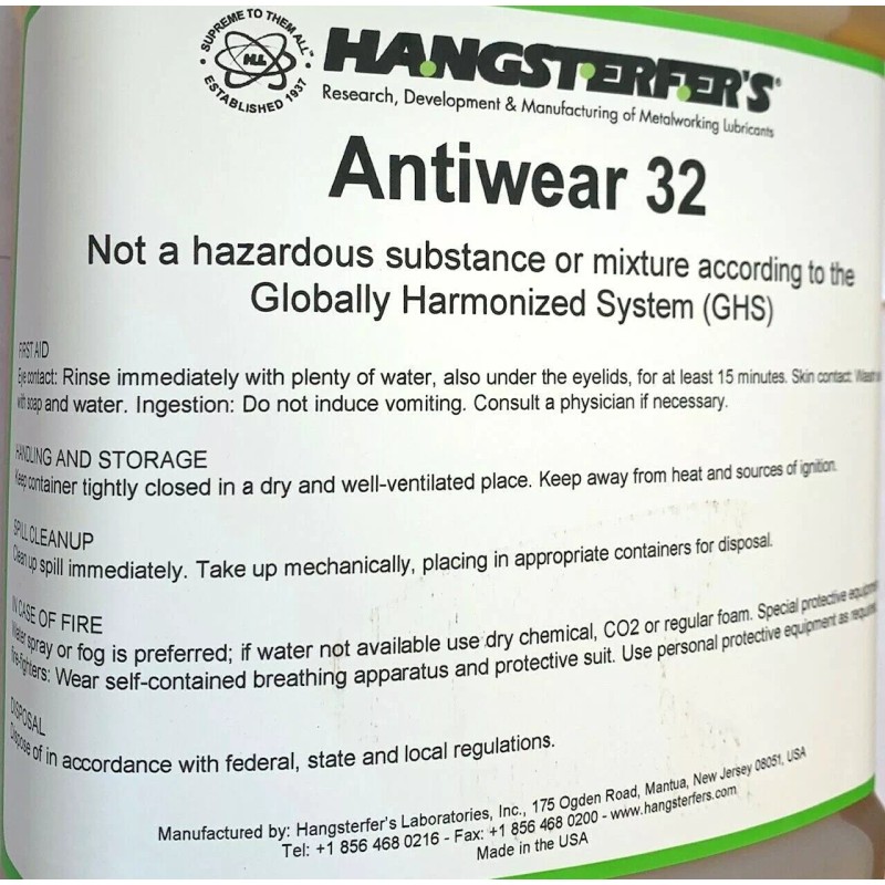 HANGSTERFER'S ANTIWEAR 32 GALLON - HYDRUALIC / SPINDLE LUBRICANT