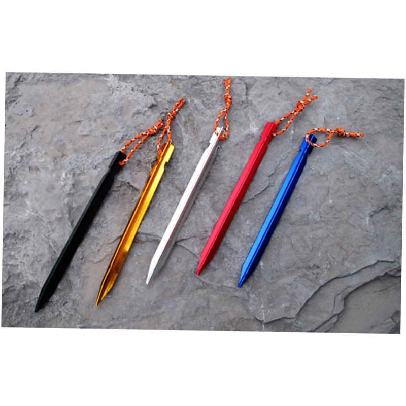 WOONEKY 10pcs Tent Pegs Aluminum V-Shape Stakes Snow Tent Stakes