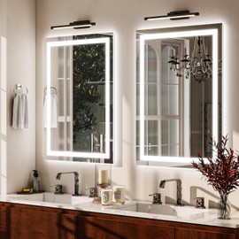 VooBang LED Bathroom Mirror 26 x 38 inches - 3 Adjustable Lighting Modes Lighted Smart Bathroom Vanity Mirror, Anti-Fog, Memory Function, Tempered Glass, Wall Mounted Horizontally Vertically