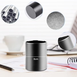 efuturetime® Metal Pen Holder, Desk Organiser 8 x 10 cm, Desk Accessories, Cosmetic Organiser, Storage Box, Pen Holder for Office, Children, Cosmetics, Tableware, Black