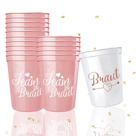 Jiahuade 16pcs Bridal Shower Cups, Bridal Shower Dummy Cups, Bride Tribe Cups, Bachelorette Party, Bridal Shower