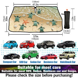 Sea Turtles Car Windshield Sun Shade Umbrella Automotive Windshield Sunshade Foldable Front Car Accessories Interior Decor to Keep Vehicle Cool for Most Vehicles 57'' X 30''