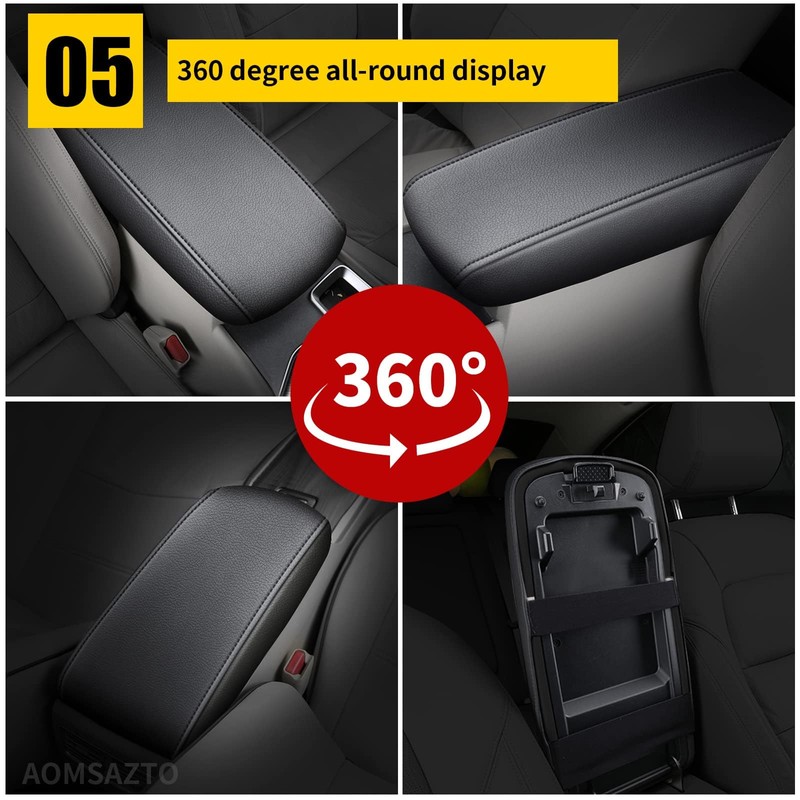 AOMSAZTO Center Console Armrest Cover for 2016-2021 Hyundai Tucson Leather