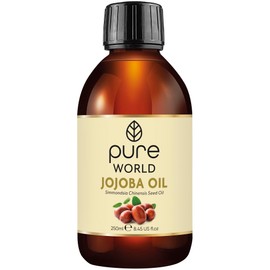 Pure World Natural Jojoba Oil 100% Pure and Undiluted 250ml. Cold Pressed Premium Quality Jojoba Oil – Skin, Nails, Body and Face, Vegan…