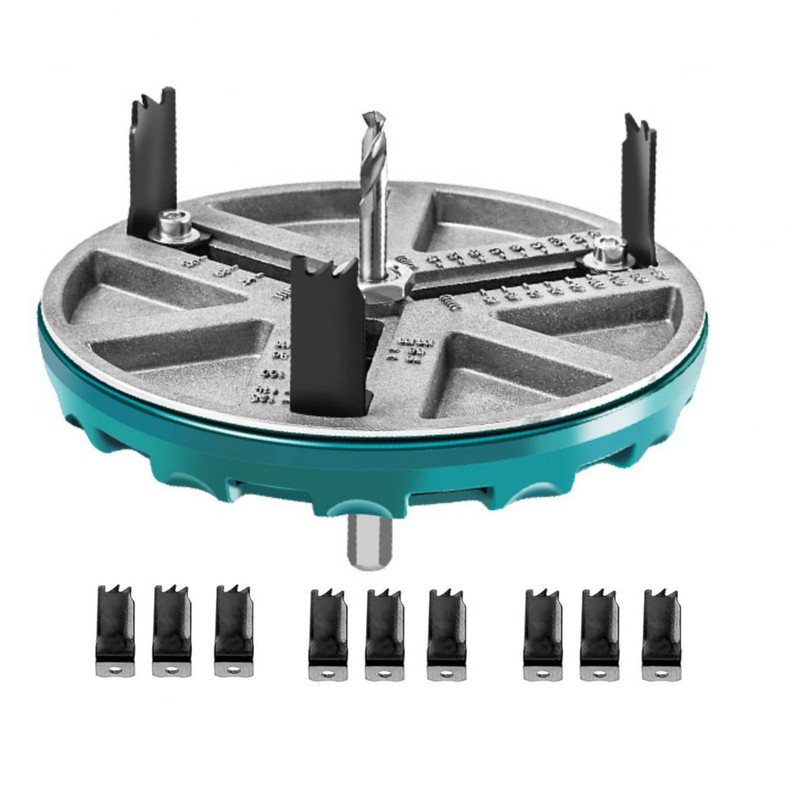 Adjustable Hole Saw Kit with 12 Blades Round Hole Opener