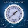 Air Pressure Gauge, 0-60psi 0-4bar Pressure Gauge 1/8 Inch BSPT