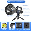 Peascat Spotlight Rechargeable High Lumens 200,000L, 4 Modes Super Bright