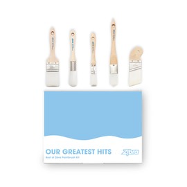 Zibra Zibra 5-Piece DIY Paint Brush Set with Detail and 2-inch Paint Brushes for Walls, Trim and Furniture, White