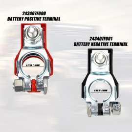 Battery Terminal Connectors, Positive and Negative Terminal Assemblies, Top Post Batteries Connectors with Plastic Bottoms, Automotive Accessories Universal(1 pair)