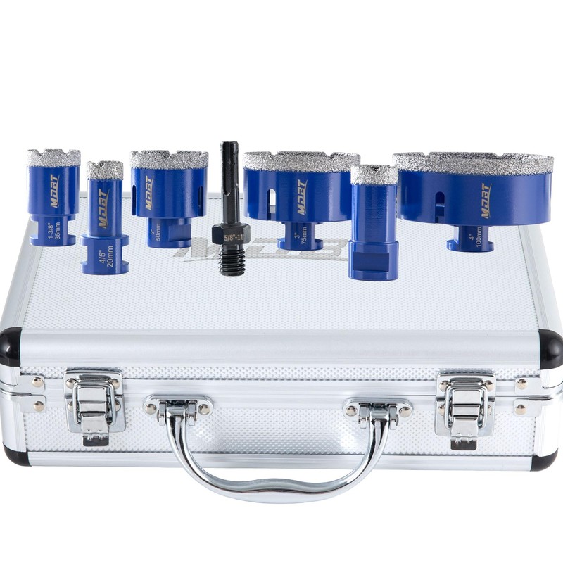 9 Pack Premium Diamond Drill Bit Set - Versatile Tools