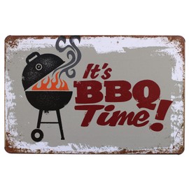 ARTCLUB It's BBQ Time - Placa decorativa para pared, diseño vintage