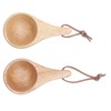 2Pcs Camping Mug Drinking Tea Cup Rubber Wood Mini Portable