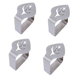 Aliotech 4pcs Leaf Shape Stainless Steel Silver Thickened Strong Cloth Clip Tablecloth Clamp Holder Table Cover Clamps Table Cloth Holder Table Cloth Clips Holder for Outdoor and Indoor