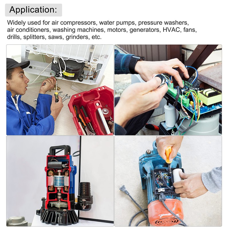 MECCANIXITY CBB60 Run Capacitor 50uF 250V AC 2 Wires 50/60Hz