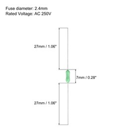QUARKZMAN Pack of 50 Micro Fuses 1A 250V Quick Acting Axial Lead Guide 2.4 x 7 mm Electric Barrier Fuse for Motor Transformer Electrical Industrial Household Appliances Green