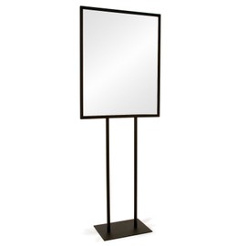 Quality Store Fixture Deluxe 22" x 28" Bulletin Sign Holder w/ Flat Base -Matte Black - Packed 1 Per Carton