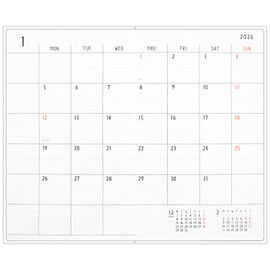 Greeting Life Noritake Planner 2026 B6 Slim Monthly Hardcover White CD-1407-NT (Starting December 2025)
