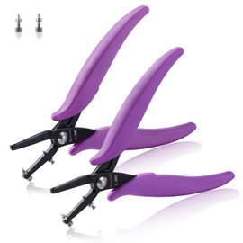 SPEEDWOX 2 Pieces Metal Hole Punch Pliers 1.5mm and 1.8mm Diameter Round Hole Punch Pliers for Jewelry Sheet Metal Hole Punch Set 0.5mm Thick Jewelry Pliers