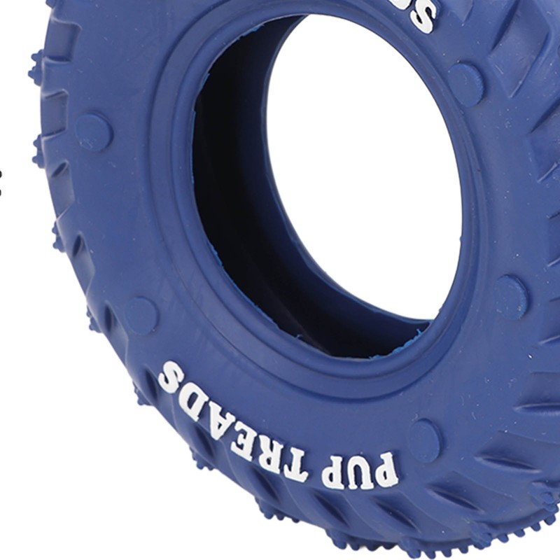 2Pcs Blue Black Rubber Tire Dog Chew Toy Safe Tire