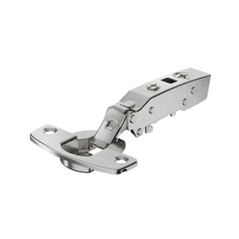 Sensys 9094270 Thin Door Hinge, Door Thickness from 10 mm, with Integrated Damping (Sensys 8646i), Nickel-Plated, Present, Opening Angle 110°, TH-Drill Pattern 52 x 5.5 mm, Screw-On