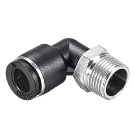 sourcing map Push to Connect Tube Fitting Male Elbow 10mm Tube OD X 3/8 NPT Thread Pneumatic Air Push Fit Lock Fitting