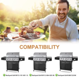 Adviace Replacement Parts for Backyard Grill BY14-101-001-04 GBC1460W BY13-101-001-13 BY12-084-029-98 GBC1255W, Dynaglo DGF510SSP DGF510SSP-D, 5-Pack Grill Heat Tents, Burner Tubes, Grill Ignitors