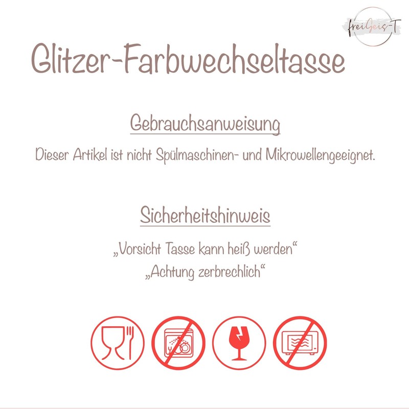 Zaubertasse Du bist einfach perfekt - Farbwechseltasse mit Glitzerpartikeln -